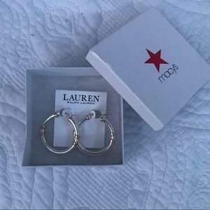NWT Ralph Lauren Silver and Gold Hoop Earrings